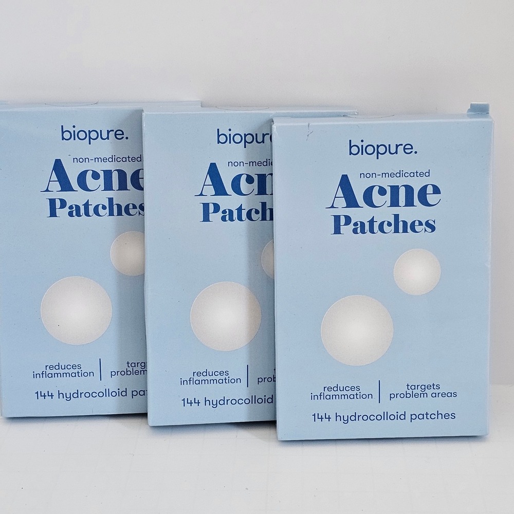 3 Packs Biopure Non Medicated Acne Patches 144 Hydrocolloid Patches per box
